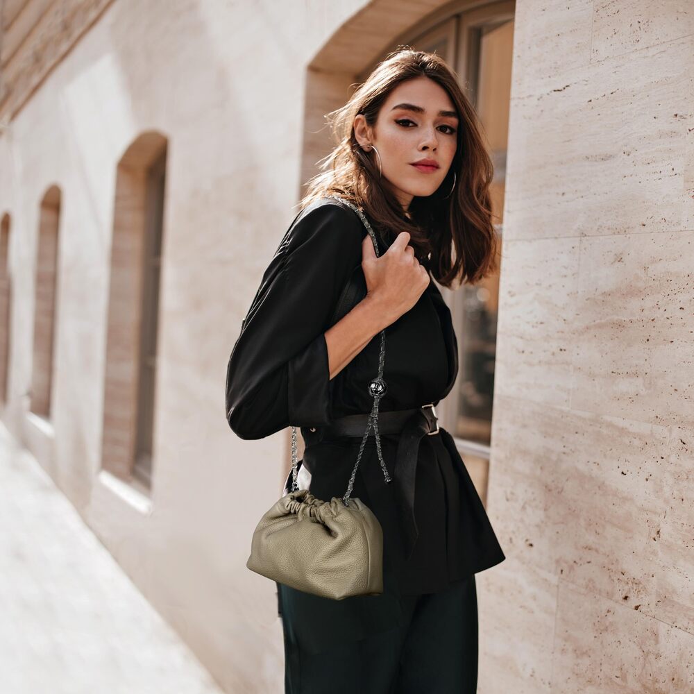 8126 Trendy Dumpling Crossbody Bag - Evening Clutch Leather Hobo Cloud - Picture 2 of 7